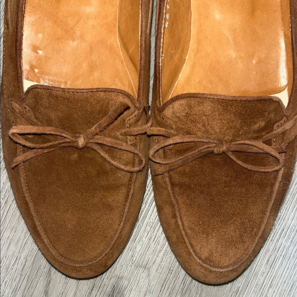 Ralph LaurenBrown Suede Loafers with Bow Detail - Picture 3 of 12